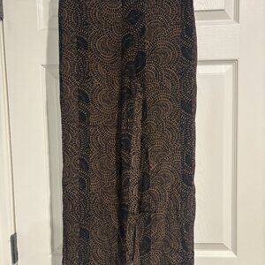 PHILOSOPHY LADIES SIZE XS BIG LEGGED PANTS BLACK AND BROWN BACK ELASTIC WAIST PR